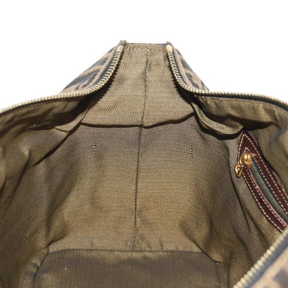 FENDI Zucca Canvas Hand Bag 2way Black Brown Auth 150372