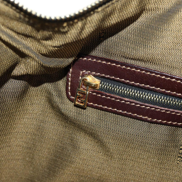 FENDI Zucca Canvas Hand Bag 2way Black Brown Auth 150372