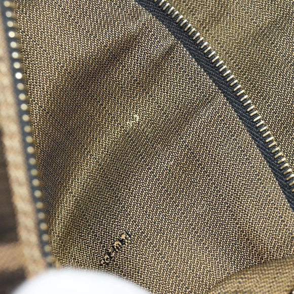 FENDI Zucca Canvas Hand Bag 2way Black Brown Auth 150372