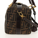 FENDI Zucca Canvas Hand Bag 2way Black Brown Auth 150372-4