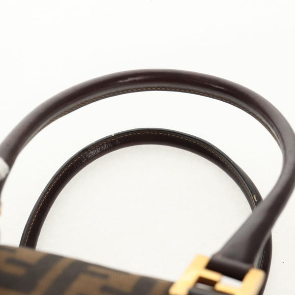 FENDI Zucca Canvas Hand Bag 2way Black Brown Auth 150372