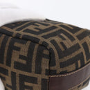 FENDI Zucca Canvas Vanity Hand Bag Black Brown Auth 150373-11