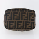 FENDI Zucca Canvas Vanity Hand Bag Black Brown Auth 150373-8