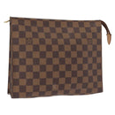 LOUIS VUITTON Damier Ebene Poche Toilette 26 Pouch N47543 LV Auth 150375-1
