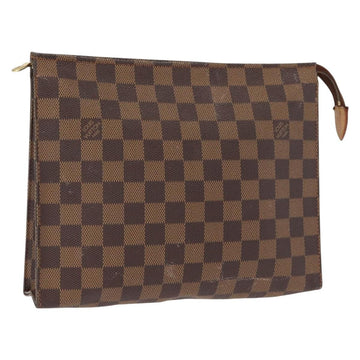 LOUIS VUITTON Damier Ebene Poche Toilette 26 Pouch N47543 LV Auth 150375
