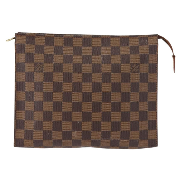 LOUIS VUITTON Damier Ebene Poche Toilette 26 Pouch N47543 LV Auth 150375