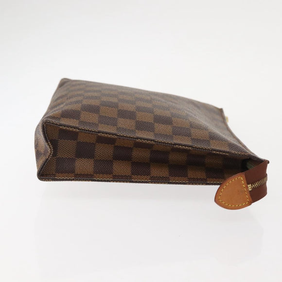 LOUIS VUITTON Damier Ebene Poche Toilette 26 Pouch N47543 LV Auth 150375