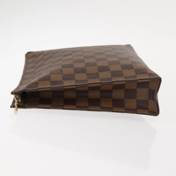 LOUIS VUITTON Damier Ebene Poche Toilette 26 Pouch N47543 LV Auth 150375