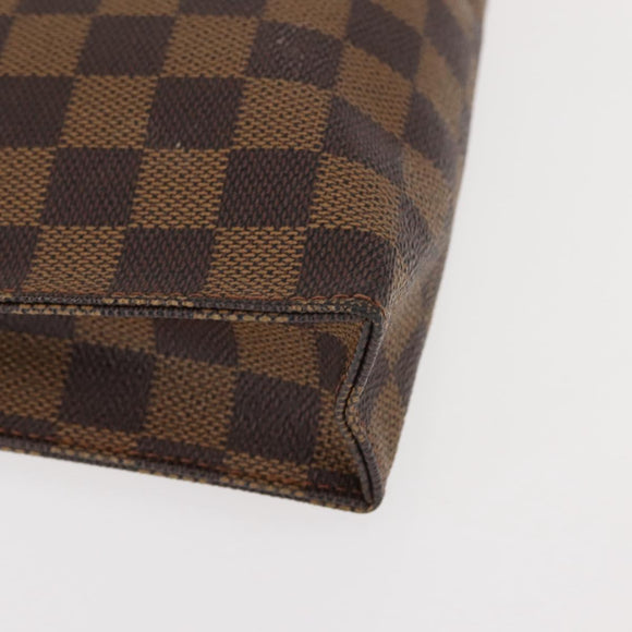 LOUIS VUITTON Damier Ebene Poche Toilette 26 Pouch N47543 LV Auth 150375
