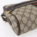 GUCCI GG Supreme Web Sherry Line Shoulder Bag PVC Beige Gold 010 378 Auth 150379-11