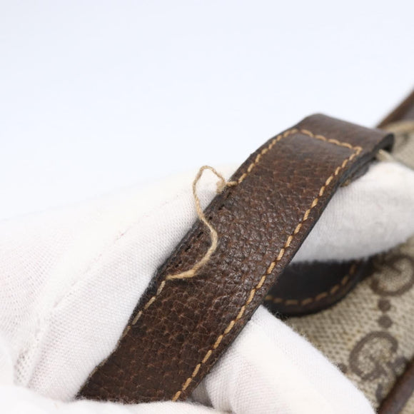 GUCCI GG Supreme Web Sherry Line Shoulder Bag PVC Beige Gold 010 378 Auth 150379