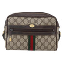 GUCCI GG Supreme Web Sherry Line Shoulder Bag PVC Beige Gold 010 378 Auth 150379-2