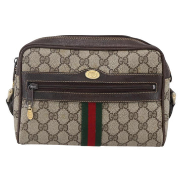 GUCCI GG Supreme Web Sherry Line Shoulder Bag PVC Beige Gold 010 378 Auth 150379 - 0