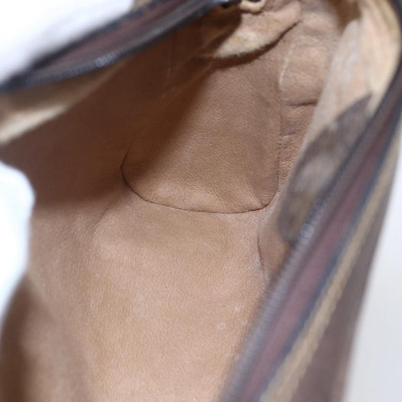 GUCCI GG Supreme Web Sherry Line Shoulder Bag PVC Beige Gold 010 378 Auth 150379