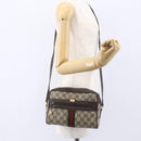 GUCCI GG Supreme Web Sherry Line Shoulder Bag PVC Beige Gold 010 378 Auth 150379-23