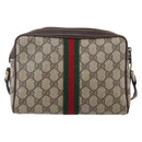 GUCCI GG Supreme Web Sherry Line Shoulder Bag PVC Beige Gold 010 378 Auth 150379-3