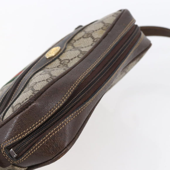 GUCCI GG Supreme Web Sherry Line Shoulder Bag PVC Beige Gold 010 378 Auth 150379