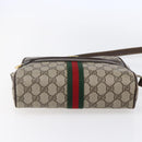 GUCCI GG Supreme Web Sherry Line Shoulder Bag PVC Beige Gold 010 378 Auth 150379-9