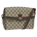 GUCCI GG Supreme Web Sherry Line Bag PVC Beige Gold 904 02 084 Auth 150380-1