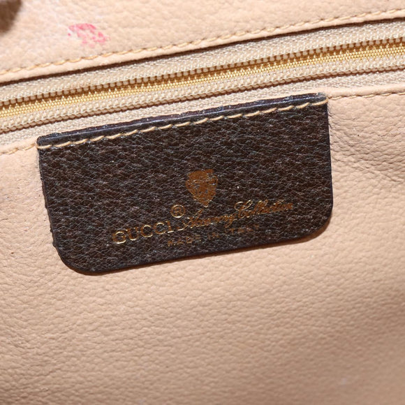 GUCCI GG Supreme Web Sherry Line Bag PVC Beige Gold 904 02 084 Auth 150380