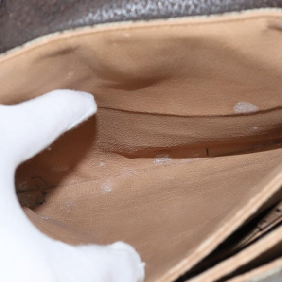 GUCCI GG Supreme Web Sherry Line Bag PVC Beige Gold 904 02 084 Auth 150380