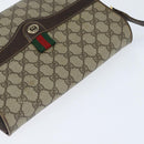 GUCCI GG Supreme Web Sherry Line Bag PVC Beige Gold 904 02 084 Auth 150380-6
