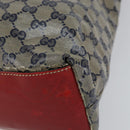 GUCCI GG Crystal Tote Bag Coated Canvas Navy Gold 131233 Auth 150381-10