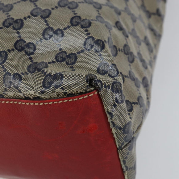 GUCCI GG Crystal Tote Bag Coated Canvas Navy Gold 131233 Auth 150381