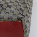 GUCCI GG Crystal Tote Bag Coated Canvas Navy Gold 131233 Auth 150381-12