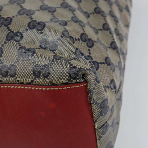 GUCCI GG Crystal Tote Bag Coated Canvas Navy Gold 131233 Auth 150381