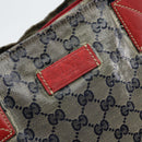 GUCCI GG Crystal Tote Bag Coated Canvas Navy Gold 131233 Auth 150381-14