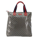 GUCCI GG Crystal Tote Bag Coated Canvas Navy Gold 131233 Auth 150381-2