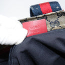 GUCCI GG Crystal Tote Bag Coated Canvas Navy Gold 131233 Auth 150381-22