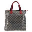 GUCCI GG Crystal Tote Bag Coated Canvas Navy Gold 131233 Auth 150381-3
