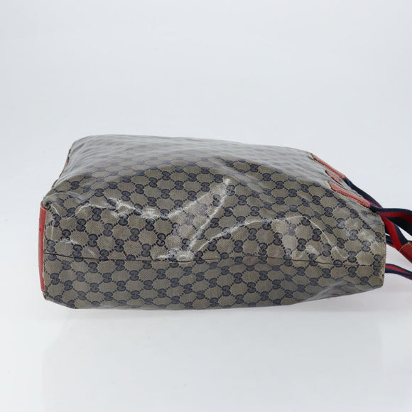 GUCCI GG Crystal Tote Bag Coated Canvas Navy Gold 131233 Auth 150381