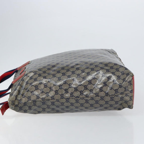 GUCCI GG Crystal Tote Bag Coated Canvas Navy Gold 131233 Auth 150381