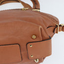 Chloe Angie Handtasche Leder 2-Wege Braun Gold Authentisch 150382-16