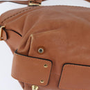 Chloe Angie Handtasche Leder 2-Wege Braun Gold Authentisch 150382-17