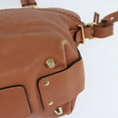 Chloe Angie Handtasche Leder 2-Wege Braun Gold Authentisch 150382-10