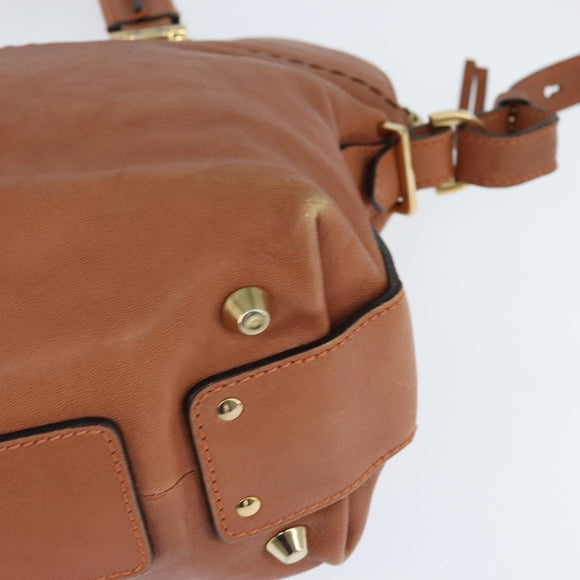 Chloe Angie Handtasche Leder 2-Wege Braun Gold Authentisch 150382