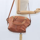 Chloe Angie Handtasche Leder 2-Wege Braun Gold Authentisch 150382-23