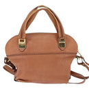 Chloe Angie Hand Bag Leather 2way Brown Gold Auth 150382-2