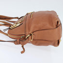 Chloe Angie Handtasche Leder 2-Wege Braun Gold Authentisch 150382-3