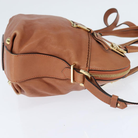 Chloe Angie Handtasche Leder 2-Wege Braun Gold Authentisch 150382