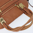 Chloe Angie Handtasche Leder 2-Wege Braun Gold Authentisch 150382-6