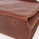 Salvatore Ferragamo Gancini Hand Bag Leather Brown Gold Auth 150384-15