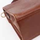 Salvatore Ferragamo Gancini Hand Bag Leather Brown Gold Auth 150384-16