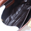 Salvatore Ferragamo Gancini Hand Bag Leather Brown Gold Auth 150384-10