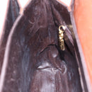 Salvatore Ferragamo Gancini Hand Bag Leather Brown Gold Auth 150384-20