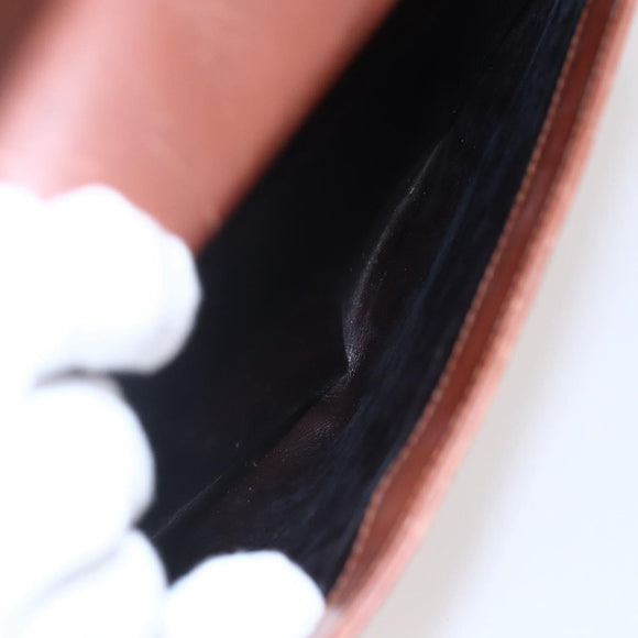 Salvatore Ferragamo Gancini Hand Bag Leather Brown Gold Auth 150384